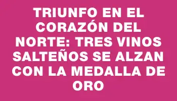 Triunfo en el corazón del norte: tres vinos salteños se alzan con la Medalla de Oro