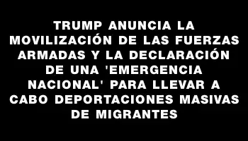 Trump anuncia la movilización de las fuerzas armadas y la declaración de una 