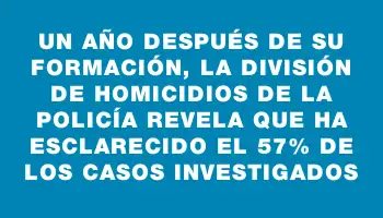 Un año después de su formación, la división de Homicidios de la Policía revela que ha esclarecido el 57% de los casos investigados