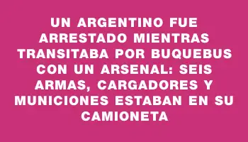 Un argentino fue arrestado mientras transitaba por Buquebus con un arsenal: seis armas, cargadores y municiones estaban en su camioneta