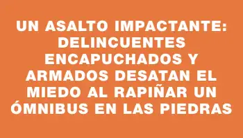 Un asalto impactante: delincuentes encapuchados y armados desatan el miedo al rapiñar un ómnibus en Las Piedras