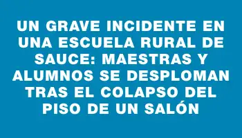 Un grave incidente en una escuela rural de Sauce: maestras y alumnos se desploman tras el colapso del piso de un salón