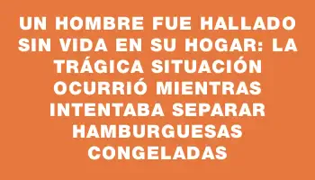 Un hombre fue hallado sin vida en su hogar: la trágica situación ocurrió mientras intentaba separar hamburguesas congeladas