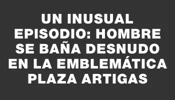 Un inusual episodio: hombre se baña desnudo en la emblemática plaza Artigas