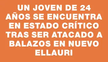 Un joven de 24 años se encuentra en estado crítico tras ser atacado a balazos en Nuevo Ellauri