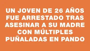 Un joven de 26 años fue arrestado tras asesinar a su madre con múltiples puñaladas en Pando