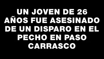 Un joven de 26 años fue asesinado de un disparo en el pecho en Paso Carrasco