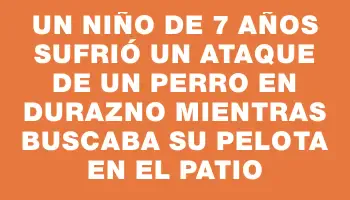 Un niño de 7 años sufrió un ataque de un perro en Durazno mientras buscaba su pelota en el patio