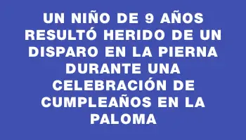 Un niño de 9 años resultó herido de un disparo en la pierna durante una celebración de cumpleaños en La Paloma