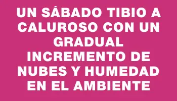 Un sábado tibio a caluroso con un gradual incremento de nubes y humedad en el ambiente