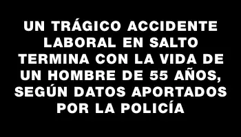 Un trágico accidente laboral en Salto termina con la vida de un hombre de 55 años, según datos aportados por la Policía