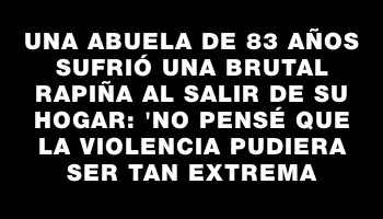 Una abuela de 83 años sufrió una brutal rapiña al salir de su hogar: 