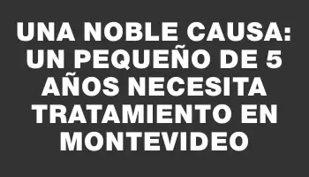 Una noble causa: un pequeño de 5 años necesita tratamiento en Montevideo
