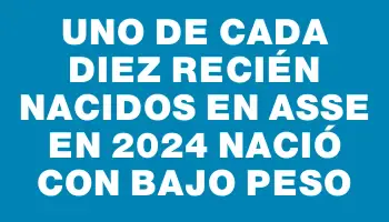 Uno de cada diez recién nacidos en Asse en 2024 nació con bajo peso