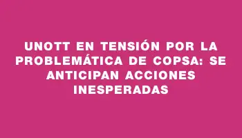 Unott en tensión por la problemática de Copsa: se anticipan acciones inesperadas