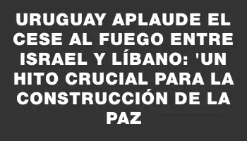 Uruguay aplaude el cese al fuego entre Israel y Líbano: 