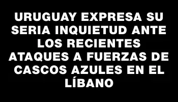 Uruguay expresa su seria inquietud ante los recientes ataques a fuerzas de cascos azules en el Líbano