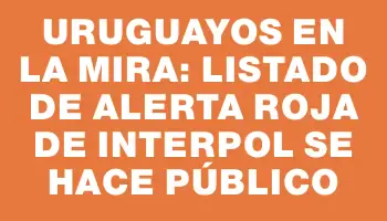 Uruguayos en la mira: Listado de alerta roja de Interpol se hace público