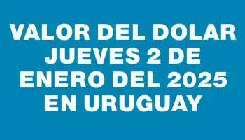 Valor del dolar Jueves 2 de enero del 2025 en Uruguay