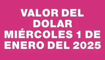 Valor del dolar Miércoles 1 de enero del 2025