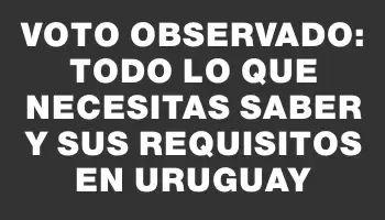 Voto observado: todo lo que necesitas saber y sus requisitos en Uruguay