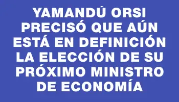 Yamandú Orsi precisó que aún está en definición la elección de su próximo ministro de Economía