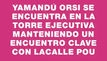 Yamandú Orsi se encuentra en la Torre Ejecutiva manteniendo un encuentro clave con Lacalle Pou