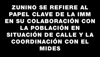 Zunino se refiere al papel clave de la Imm en su colaboración con la población en situación de calle y la coordinación con el Mides