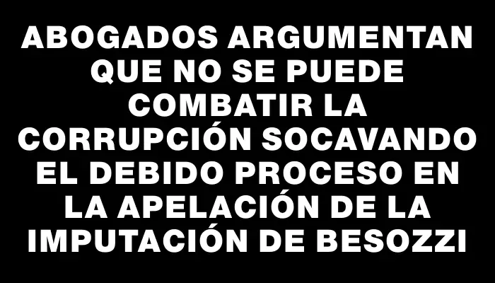 Abogados argumentan que no se puede combatir la corrupción socavando el debido proceso en la apelación de la imputación de Besozzi