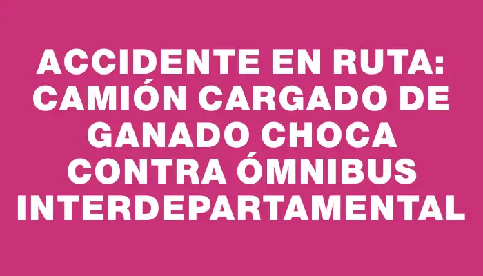 Accidente en ruta: camión cargado de ganado choca contra ómnibus interdepartamental