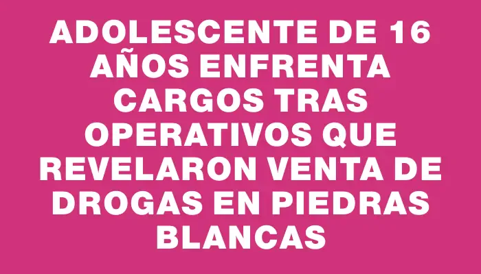 Adolescente de 16 años enfrenta cargos tras operativos que revelaron venta de drogas en Piedras Blancas