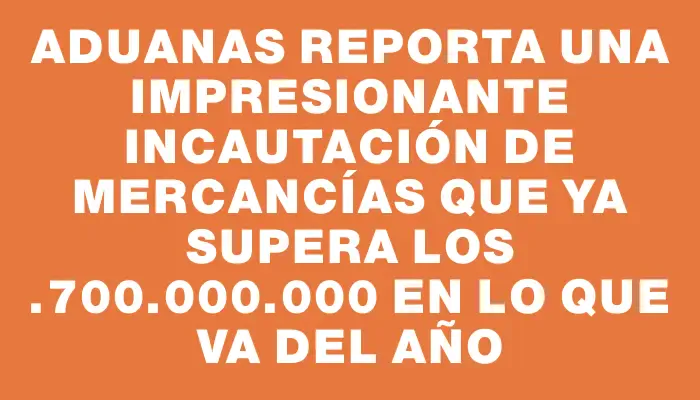 Aduanas reporta una impresionante incautación de mercancías que ya supera los $1.700.000.000 en lo que va del año