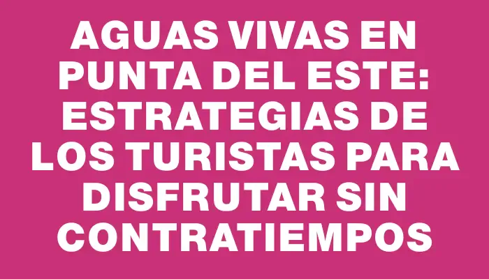 Aguas vivas en Punta del Este: Estrategias de los turistas para disfrutar sin contratiempos