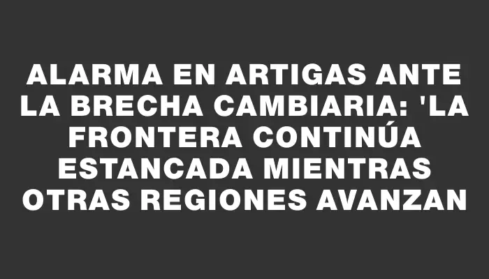 Alarma en Artigas ante la brecha cambiaria: "La frontera continúa estancada mientras otras regiones avanzan