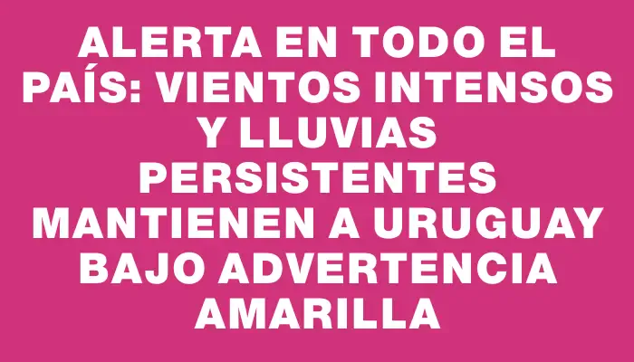 Alerta en todo el país: Vientos intensos y lluvias persistentes mantienen a Uruguay bajo advertencia amarilla