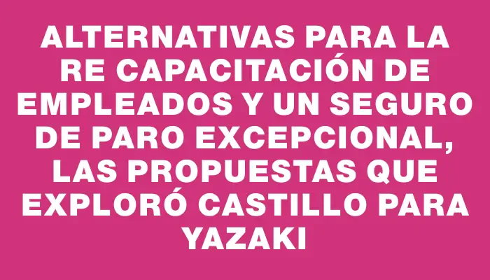 Alternativas para la re capacitación de empleados y un seguro de paro excepcional, las propuestas que exploró Castillo para Yazaki