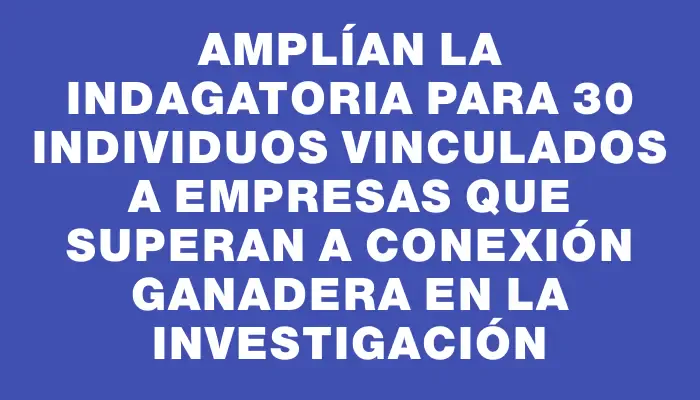 Amplían la indagatoria para 30 individuos vinculados a empresas que superan a Conexión Ganadera en la investigación