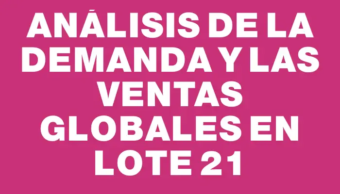 Análisis de la demanda y las ventas globales en Lote 21