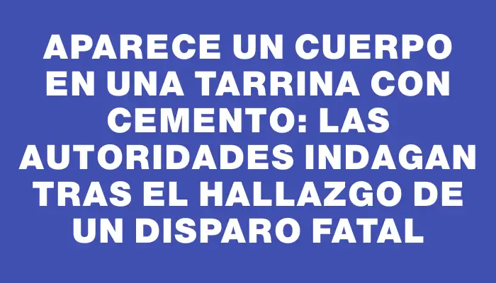 Aparece un cuerpo en una tarrina con cemento: las autoridades indagan tras el hallazgo de un disparo fatal