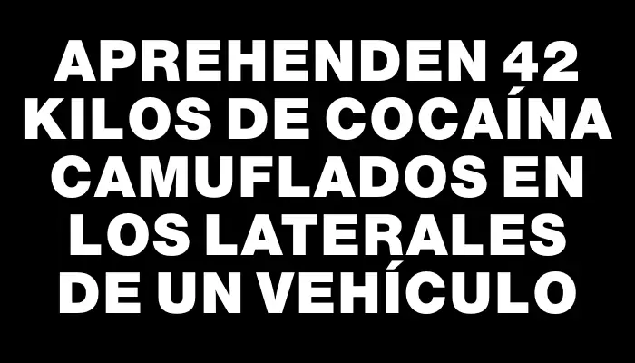 Aprehenden 42 kilos de cocaína camuflados en los laterales de un vehículo