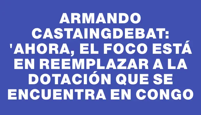 Armando Castaingdebat: "Ahora, el foco está en reemplazar a la dotación que se encuentra en Congo