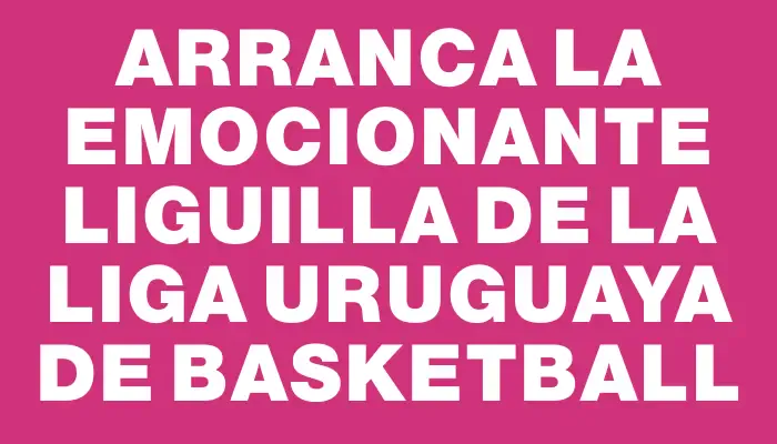 Arranca la emocionante Liguilla de la Liga Uruguaya de Basketball