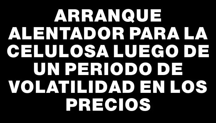 Arranque alentador para la celulosa luego de un periodo de volatilidad en los precios