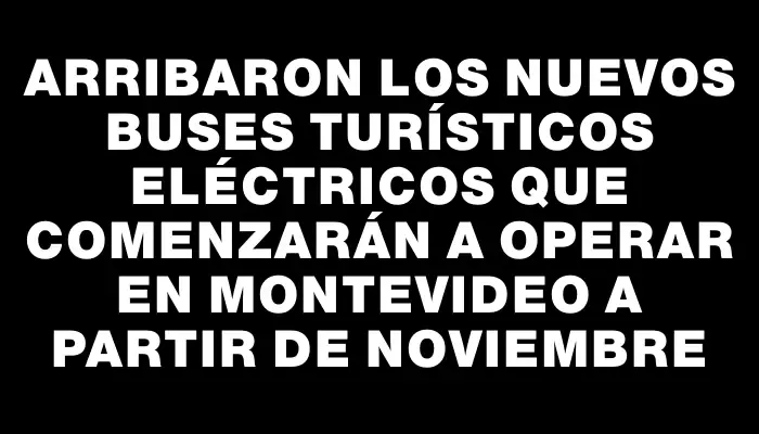 Arribaron los nuevos buses turísticos eléctricos que comenzarán a operar en Montevideo a partir de noviembre