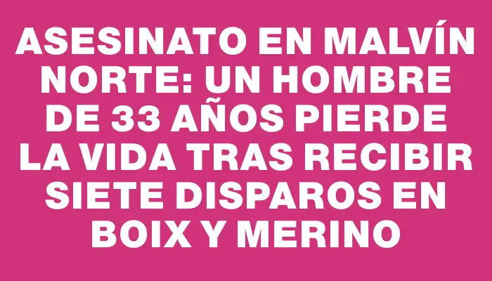 Asesinato en Malvín Norte: Un hombre de 33 años pierde la vida tras recibir siete disparos en Boix y Merino