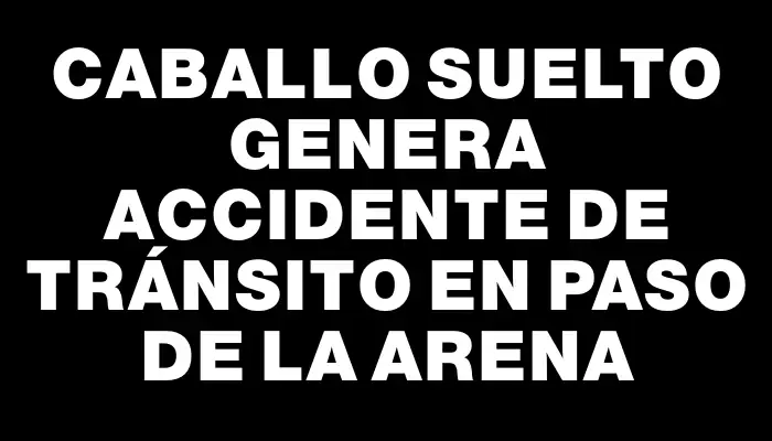 Caballo suelto genera accidente de tránsito en Paso de la Arena