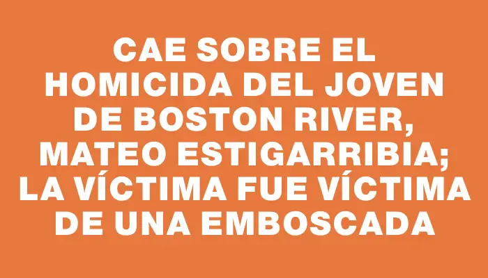 Cae sobre el homicida del joven de Boston River, Mateo Estigarribia; la víctima fue víctima de una emboscada