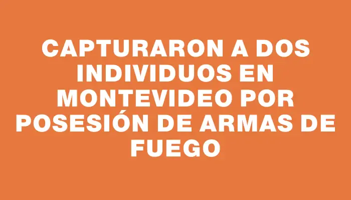 Capturaron a dos individuos en Montevideo por posesión de armas de fuego