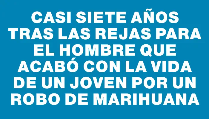 Casi siete años tras las rejas para el hombre que acabó con la vida de un joven por un robo de marihuana