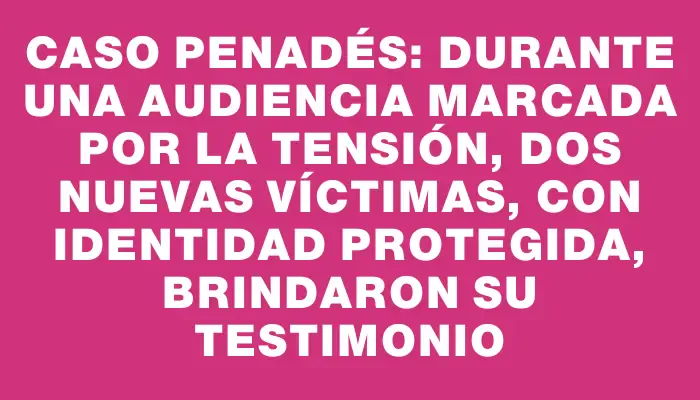 Caso Penadés: Durante una audiencia marcada por la tensión, dos nuevas víctimas, con identidad protegida, brindaron su testimonio